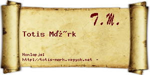 Totis Márk névjegykártya